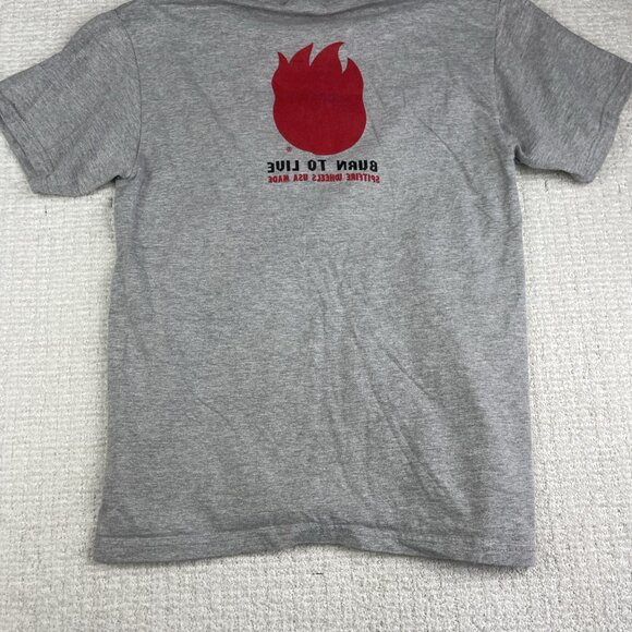 VTG Y2K Spitfire Shirt Mens Size Small Skate Live To Burn Grey T-shirt - Picture 16 of 16